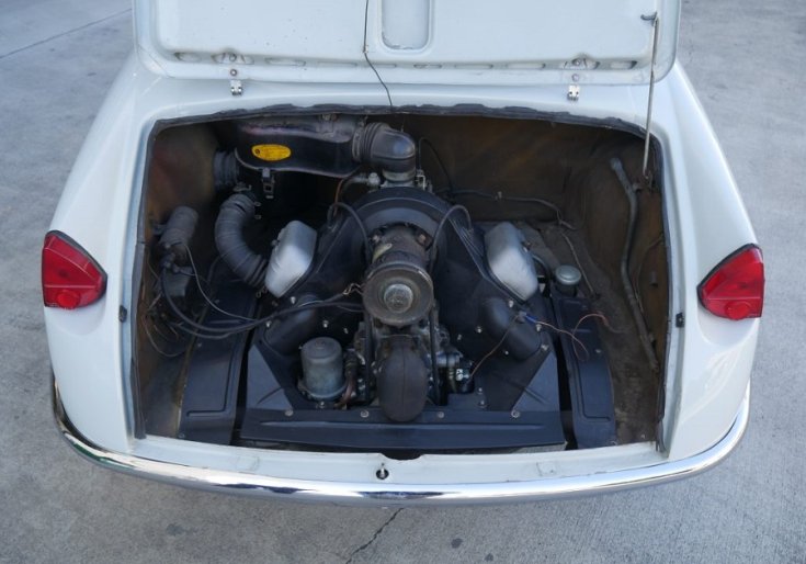 1960 1966 Mazda R360, motortér, nyitott, babakék, hátulról, szemből, felülnézet, japán mikroautó, kei car, veterán, retrovasak, alapjárat