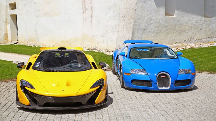 McLaren P1 és Bugatti Veyron elölről