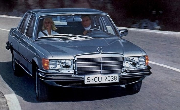 Mercedes S-osztály W116-os generáció egyik reklámfotója