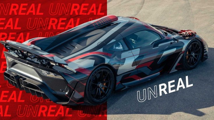 A Mercedes-AMG One modell hátulról és oldalról