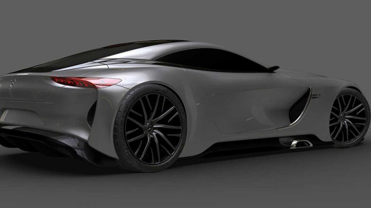 Mercedes-Benz SLR Vision Concept a Visie tervezőitől oldalsó-hátsó nézetből