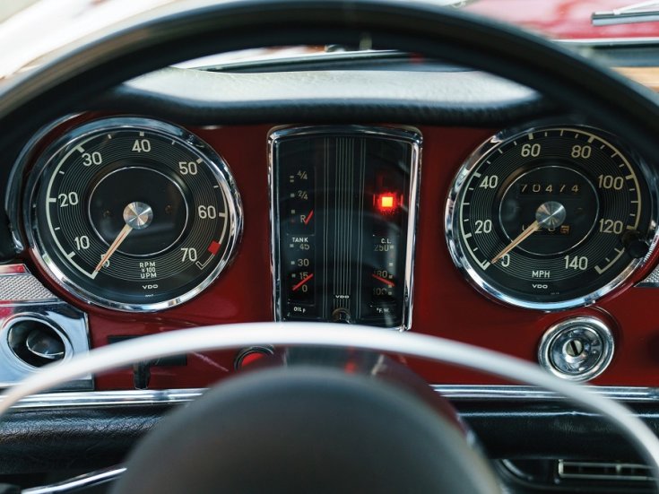 Mercedes-Benz, W113, 280 SL, műszerfal, óracsoport, elölnézet