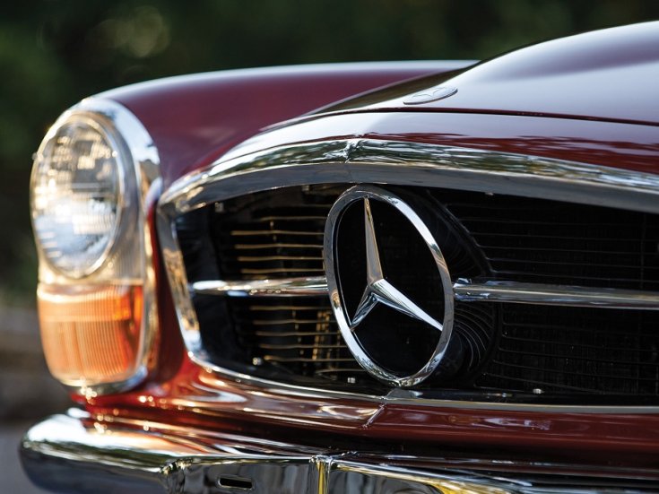 Mercedes-Benz, W113, 280 SL, maszk, elölnézet, oldalnézet, balról