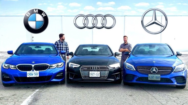 Audi egy BMW és egy Mercedes alkotta szendvicsben