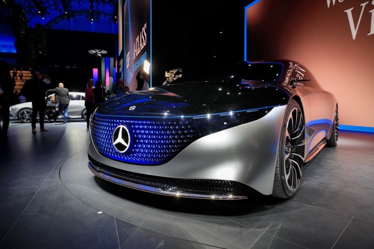 Mercedes-Benz EQS méretes bal első kereke, Frankfurti Autószalon