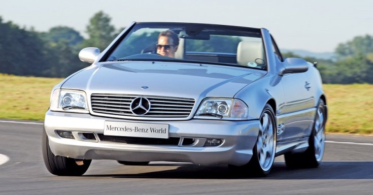 1989-2001 Mercedes-Benz SL, kabrió, elölnézet, oldalról, balról