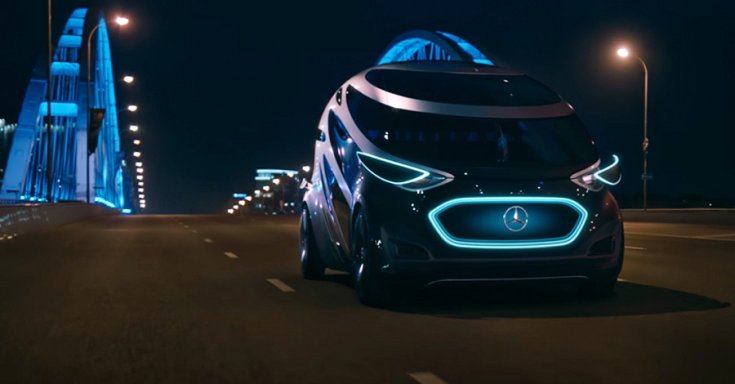 Mercedes-Benz Urban Urbanetic, fekete, LED-lámpával, elölnézet