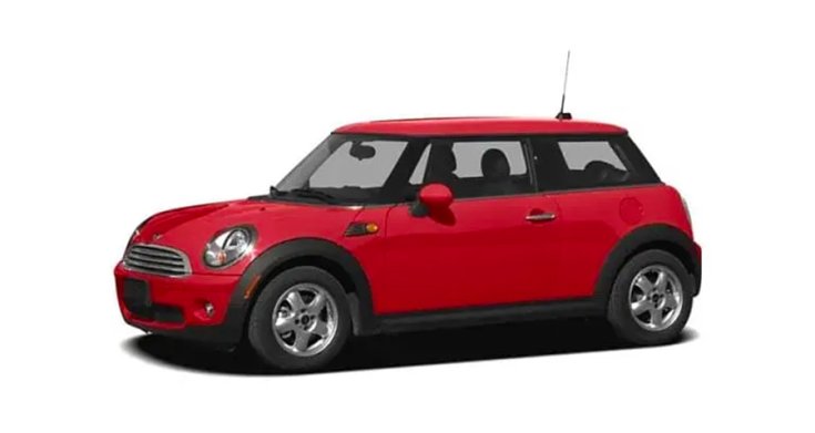 Egy Mini Cooper oldalról fotózva