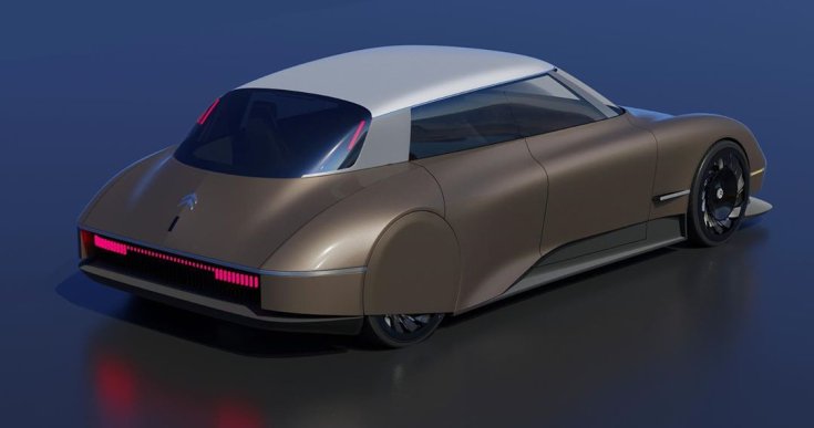 Újra gondolt Citroen DS modell, hátulról, féloldalról