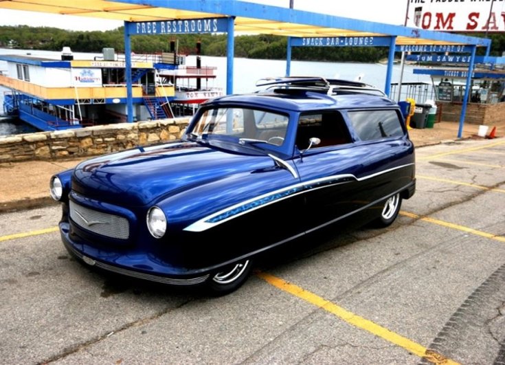 tuning Nash Rambler custom, izomautó, kombi, kék, oldalnézet, elölről, balról, retróvasak, alapjárat