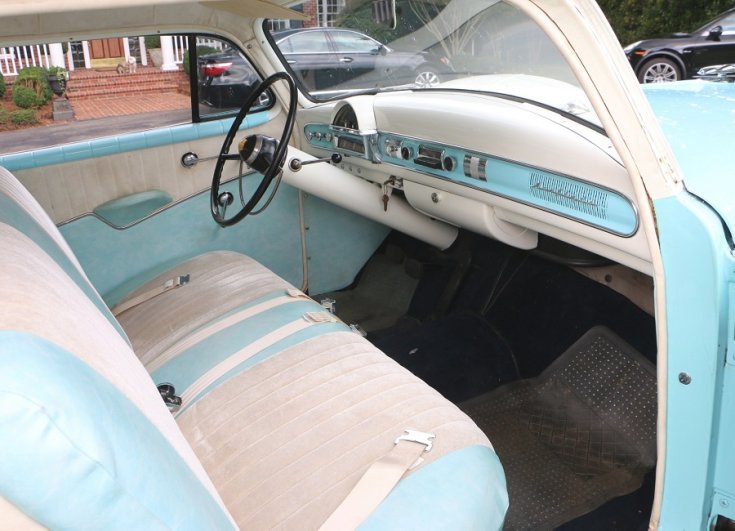 1950 1951 Nash Statesman Airflyte Super, babakék, 2 ajtós kupé, műszerfal, oldalnézet, jobbról, retróvasak, alapjárat
