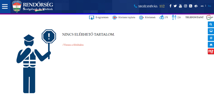 Nem elérhető tartalom a police.hu oldalon