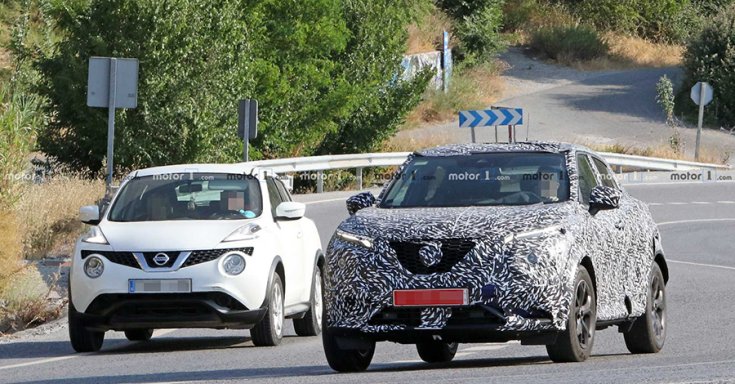 Az aktuális és az álcázott Nissan Juke 2020