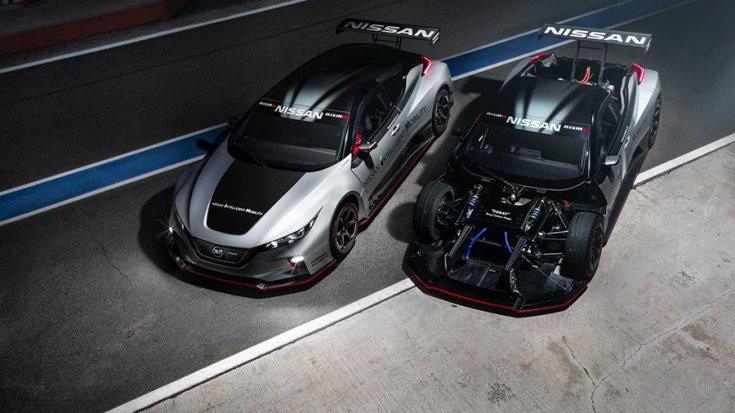 Az új Nissan LEAF NISMO RC borítás nélkül és karosszériával