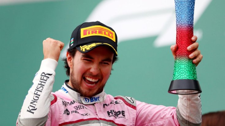 Perez a Racing Point színeiben ünnepel