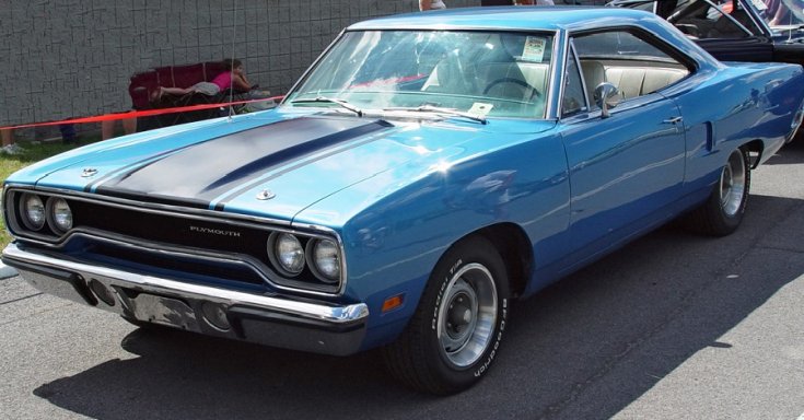 1970 Plymouth Road Runner, kék, oldalnézet, jobbról