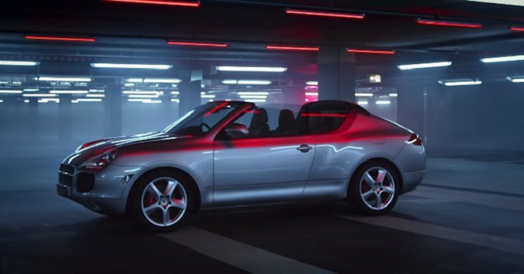 Porsche Cayenne Cabrio kabrió, ezüst, oldalnézet, balról