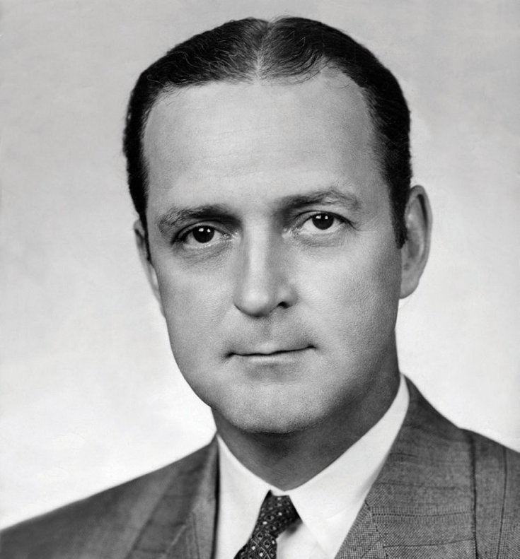 Preston Tucker, fekete-fehér fénykép, portré