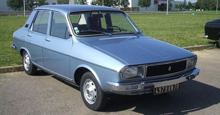 Renault 12, kék, oldalnézet, jobbról