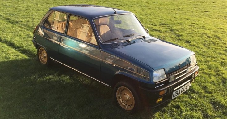 Renault 5, kék, oldalnézet, balról