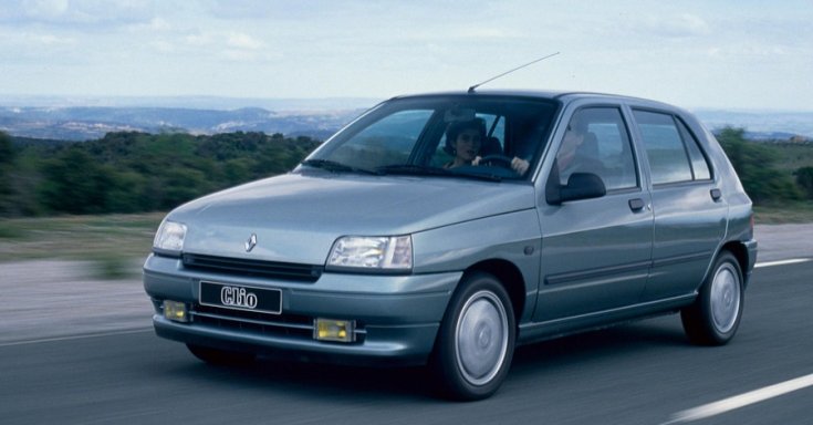 Renault Clio 1990, szürke, oldalnézet, jobbról