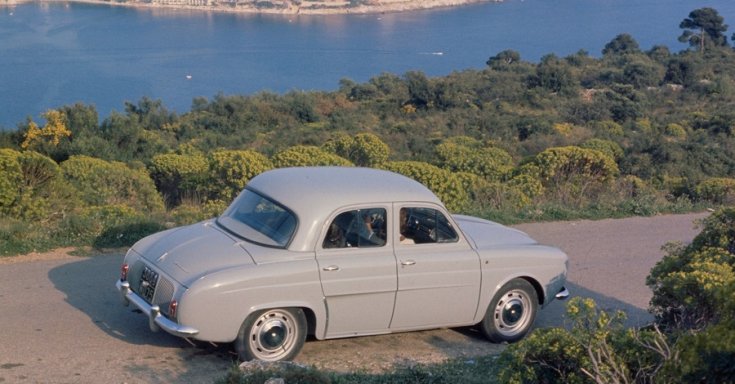 Renault Dauphine, oldalnézet, hátulról