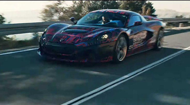 A Rimac C_Two prototípusa menet közben
