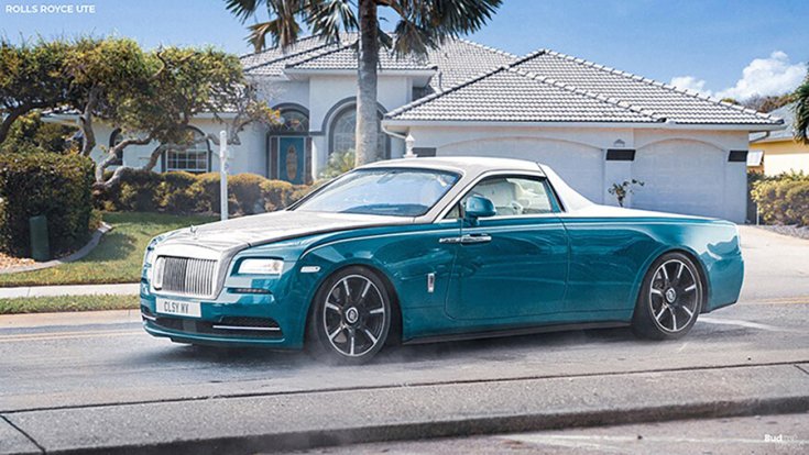 A Rolls-Royce Wraith pickup renderelt rajza oldalról