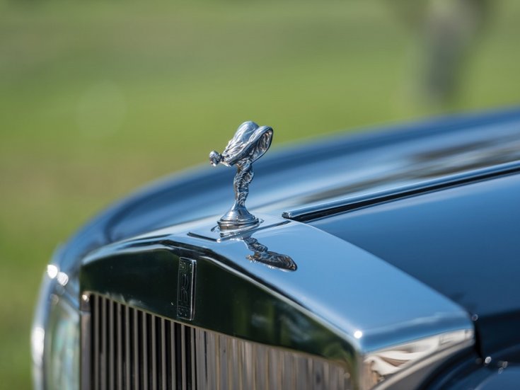 Rolls Royce Silver Seraph, Rolls-Royce Park Ward, sötétkék, Spirit of Ecstasy, ezüst, oldalnézet, balról, RM Sotheby’s