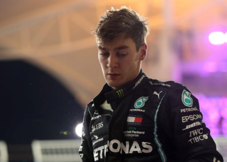 George Russell a Sakhir Nagydíjon a Mercedes szerelésében