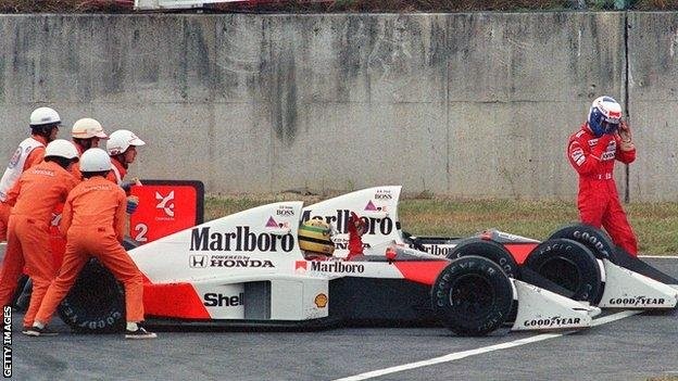 Senna és Prost ütközött