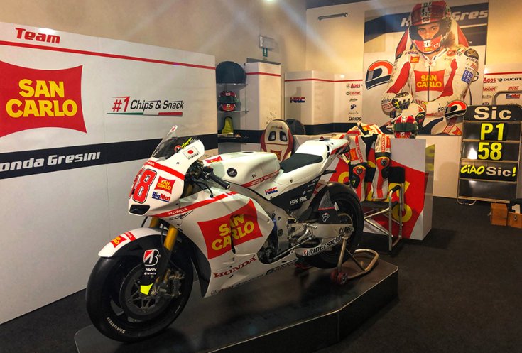A "La Storia Del Sic” múzeumban található MotoGp-s motor