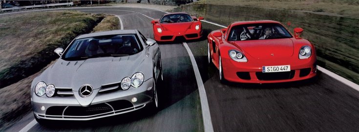 Mercedes SLR McLaren, Ferrari Enzo, Porsche Carrera GT