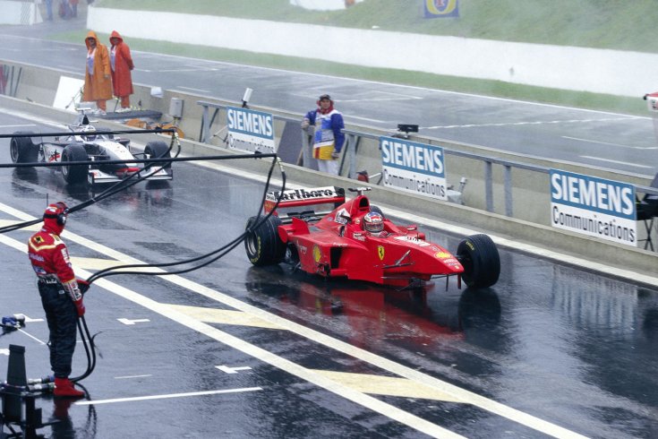 Michael Schumacher és David Coulthard az 1998-as Belga Nagydíjon