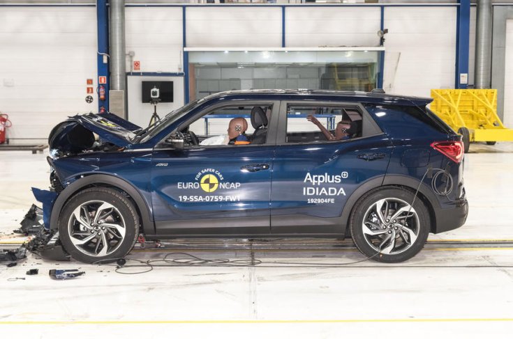 A Ssangyong Korando oldalról az EURO NCAP teszten