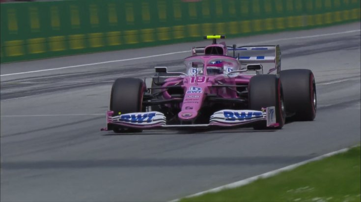 Lance Stroll a Racing Point 18-as rajtszámú autójában