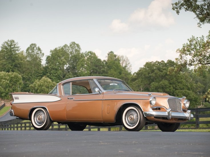 1957 Studebaker Silver Hawk, bézs, oldalnézet, balról, RM Sotheby’S