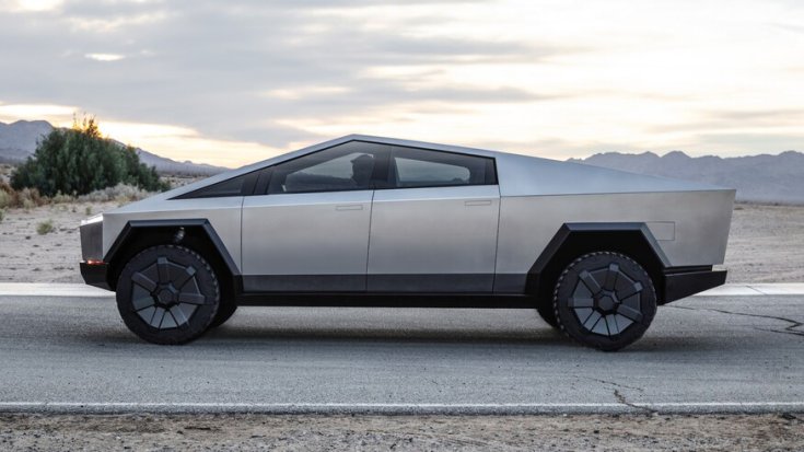 Tesla elektromos pickup oldalról