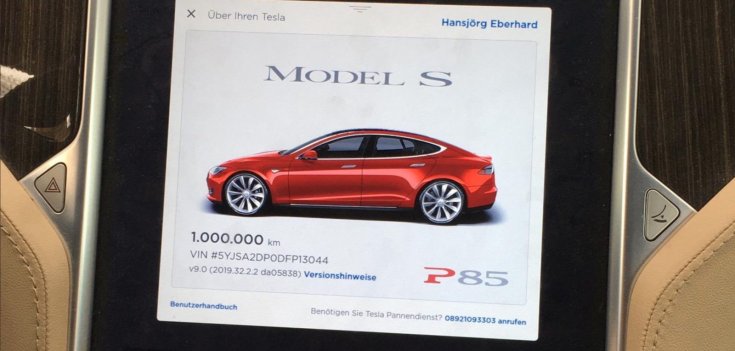 1 millió km-t futott Tesla Model S P85
