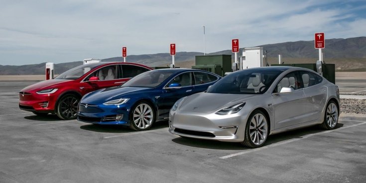 Tesla modellpaletta