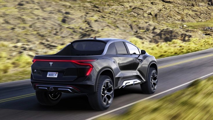 Tesla pickup hátulja