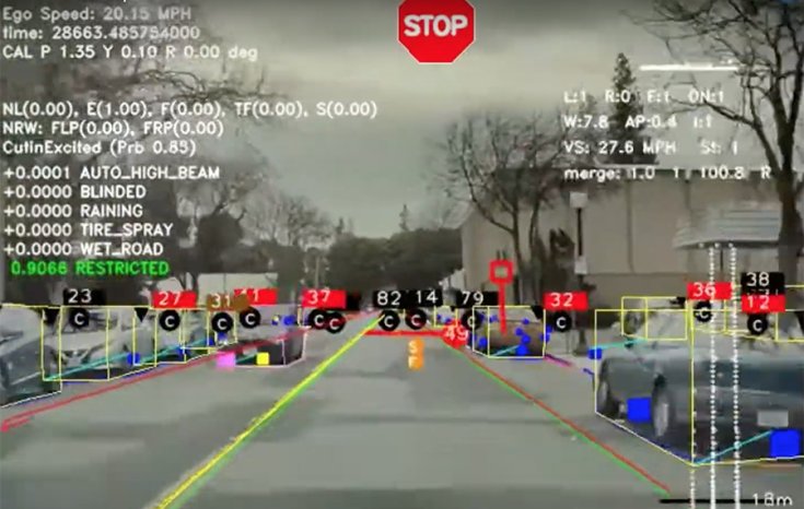 A Tesla Autopilot rendszere alaposan feltérképezi a környezetet