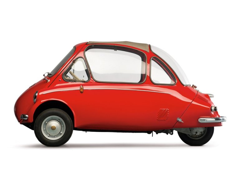 1962 Trojan 200, piros, oldalnézet, balról