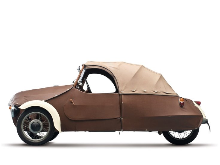 1951 Velorex Oskar, Bőregér, barna, oldalnézet, balról