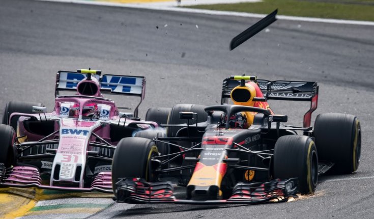 Ocon és Verstappen ütközése a 2018-as Brazil Nagydíjon