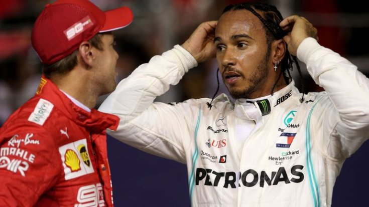 Vettel és Hamilton a Szingapúri Nagydjíat követően