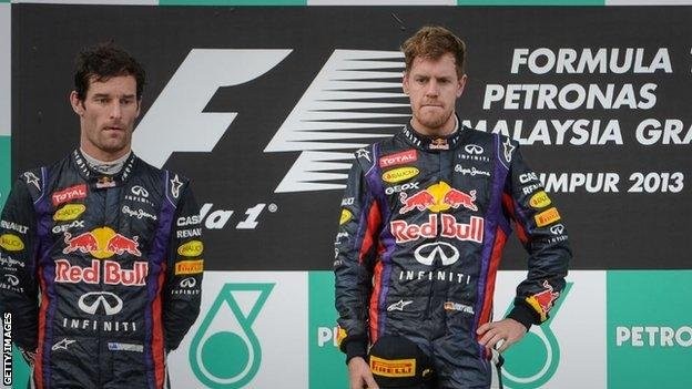 Webber és Vettel a dobogón