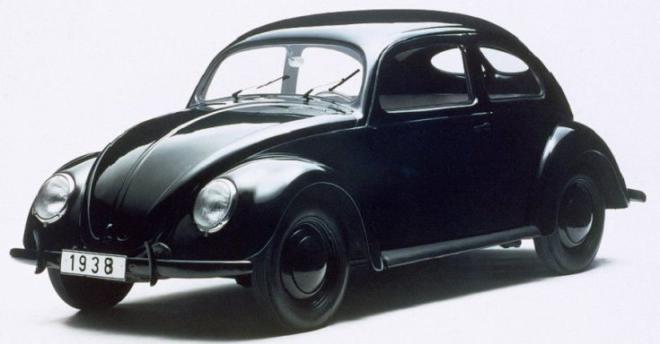 1938 Volkswagen VW Typ 1 Bogár, fekete, oldalnézet, jobbról