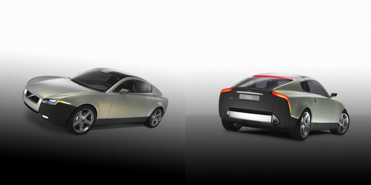 Volvo YCC tervrajz szemből és hátulról