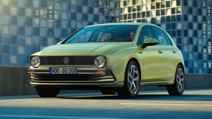 Új mk8-as Volkswagen Golf a régi 1-es Golf orrával